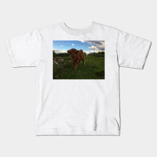 Scottish Highland Cattle Calf 1774 Kids T-Shirt